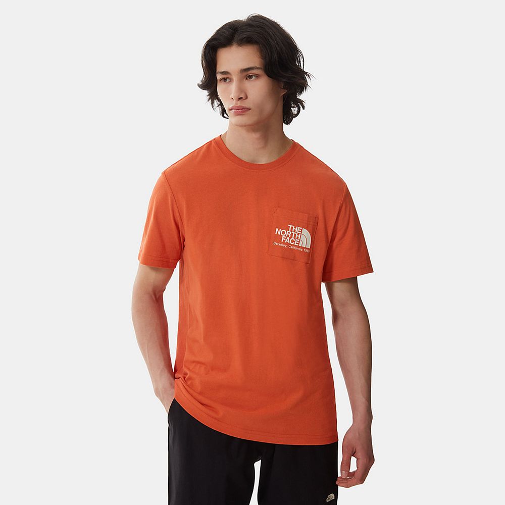 The North Face T-Shirts Mens Australia - The North Face Berkeley California Pocket Orange (AND-90178